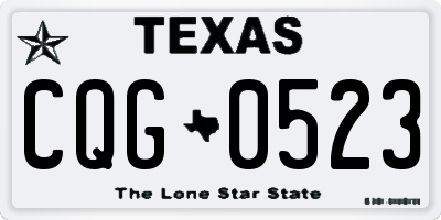 TX license plate CQG0523