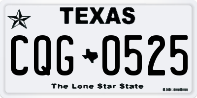 TX license plate CQG0525