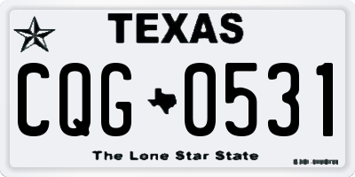 TX license plate CQG0531