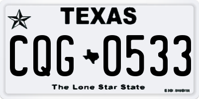 TX license plate CQG0533