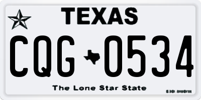 TX license plate CQG0534