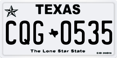 TX license plate CQG0535
