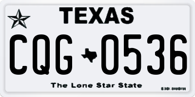 TX license plate CQG0536