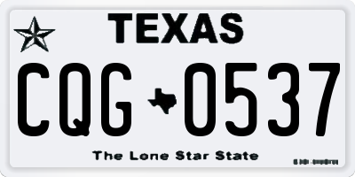 TX license plate CQG0537