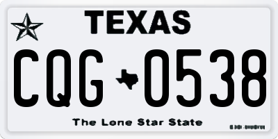 TX license plate CQG0538