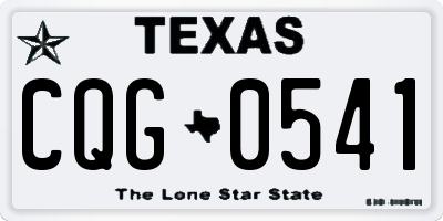 TX license plate CQG0541