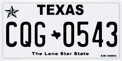 TX license plate CQG0543