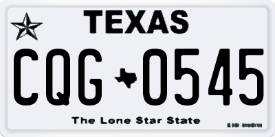 TX license plate CQG0545