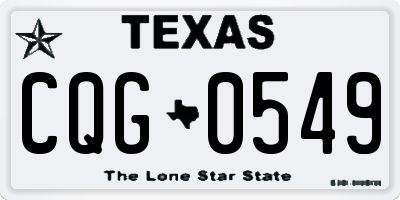 TX license plate CQG0549