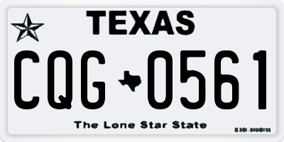 TX license plate CQG0561