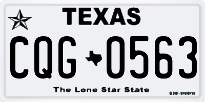 TX license plate CQG0563