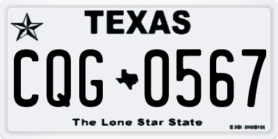 TX license plate CQG0567