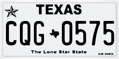 TX license plate CQG0575