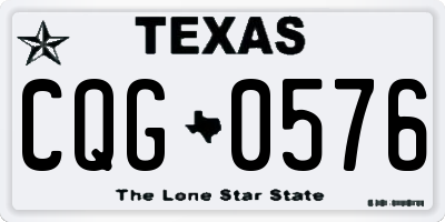 TX license plate CQG0576