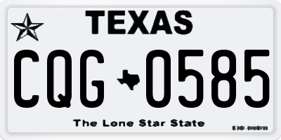 TX license plate CQG0585