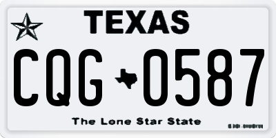 TX license plate CQG0587