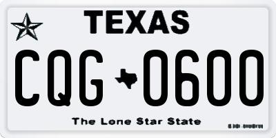 TX license plate CQG0600