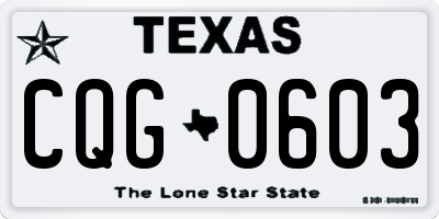 TX license plate CQG0603