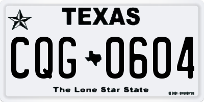 TX license plate CQG0604