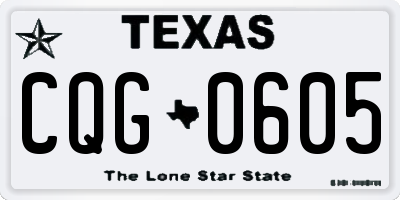 TX license plate CQG0605