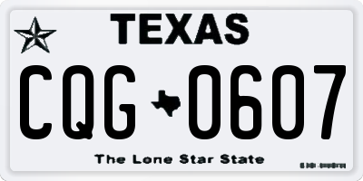 TX license plate CQG0607