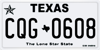 TX license plate CQG0608