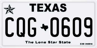 TX license plate CQG0609