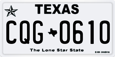 TX license plate CQG0610