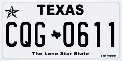 TX license plate CQG0611