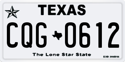 TX license plate CQG0612