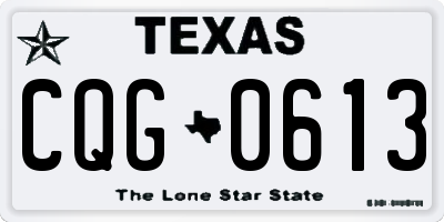 TX license plate CQG0613