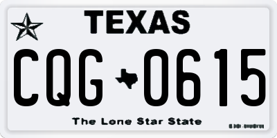 TX license plate CQG0615