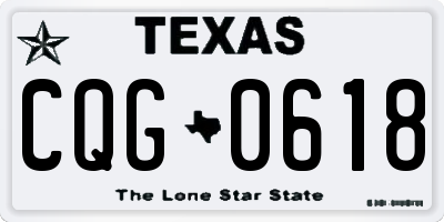 TX license plate CQG0618