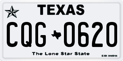 TX license plate CQG0620