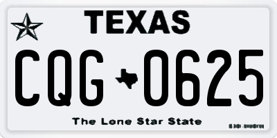 TX license plate CQG0625