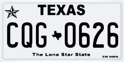 TX license plate CQG0626
