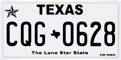 TX license plate CQG0628
