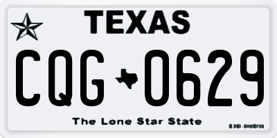 TX license plate CQG0629