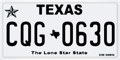 TX license plate CQG0630