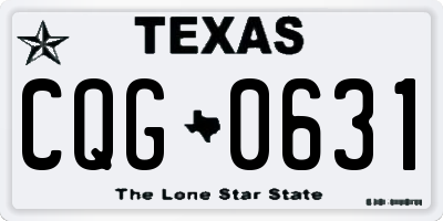TX license plate CQG0631