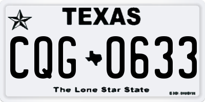 TX license plate CQG0633