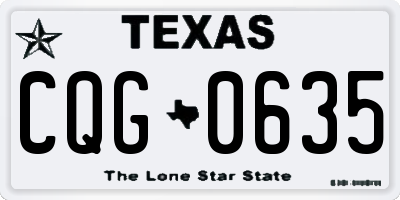 TX license plate CQG0635