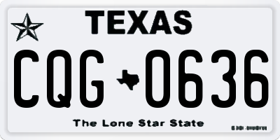 TX license plate CQG0636