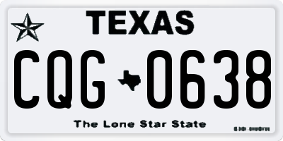 TX license plate CQG0638