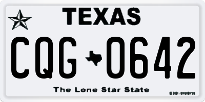 TX license plate CQG0642