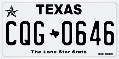 TX license plate CQG0646