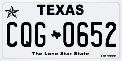 TX license plate CQG0652