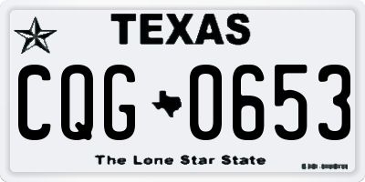 TX license plate CQG0653