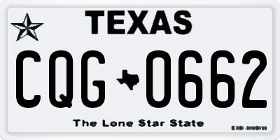 TX license plate CQG0662