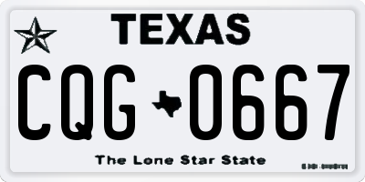 TX license plate CQG0667